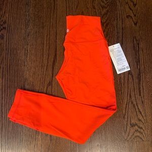 NEW Lululemon Align HR Pant 25’’. Orange Color, Size 8